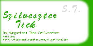 szilveszter tick business card
